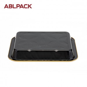 ABLPACK 298ML/10OZ Rectangular shape aluminum foil baking tray with PET/PP lid