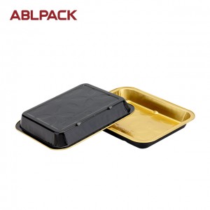 ABLPACK 298ML/10OZ Rectangular shape aluminum foil baking tray with PET/PP lid