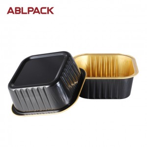 ABLPACK 300 ML/10 OZ square shape aluminum foil container with PET lid