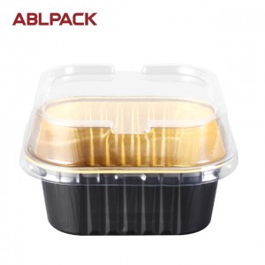 ABLPACK 300 ML/10 OZ square shape aluminum foil container with PET lid