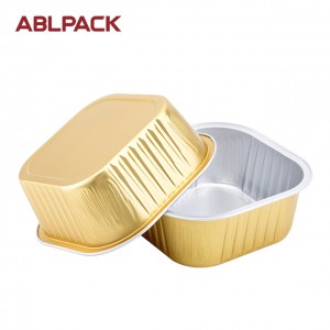 ABLPACK 300 ML/ 10 OZ  Square shape aluminum foil container with sealable alu lid