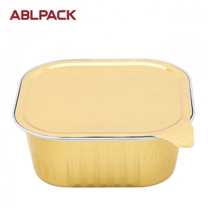 ABLPACK 300 ML/ 10 OZ  Square shape aluminum foil container with sealable alu lid