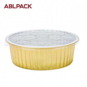 ABLPACK 3100 ML/ 110.7 OZ  round aluminum foil baking cups with pet lid