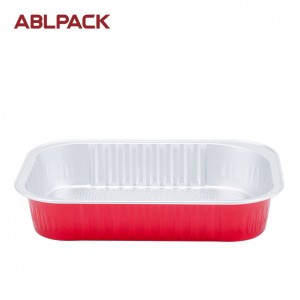 ABLPACK 320ML/ 10.7 OZ  Rectangular shape aluminum foil container with plastic lid