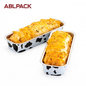 China High Quality Foil Containers With Lids Factories –   ABLPACK 335ML/ 12 OZ   rectangular shape aluminum foil loaf pan with PET lid – ABL Baking