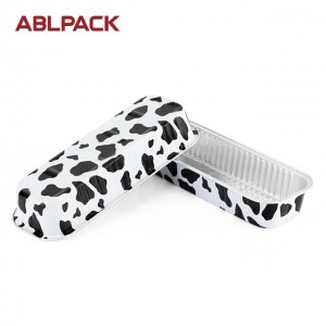 ABLPACK 335ML/ 12 OZ   rectangular shape aluminum foil loaf pan with PET lid