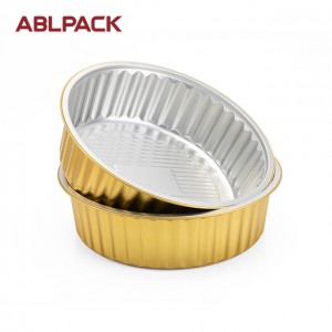 ABLPACK 4000ML/169OZ  Round shape aluminum foil container with plastic lid