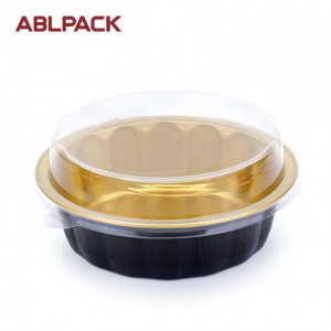 ABLPACK 420ML/ 14.3 OZ  round shape aluminum foil cups with plastic lid