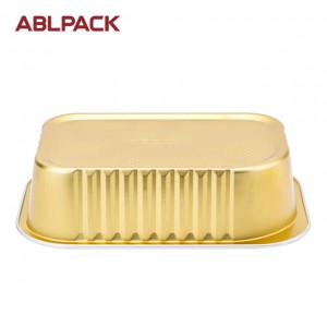 ABLPACK 450 ML/15 OZ  oblong aluminum foil takeaway food tray with pet lid