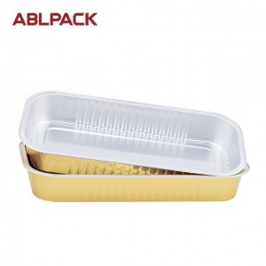 ABLPACK 500 ML/16.7 OZ  Rectangular aluminum foil baking tray with PET lid