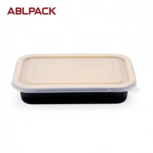 ABLPACK 590ML/  19.9OZ Rectangular shape aluminum foil baking pans with PET lid