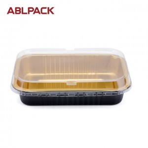 ABLPACK 590ML/ 19.9OZ  rectangular shape aluminum foil loaf pan with PET lid