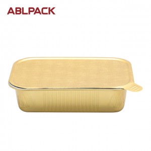 ABLPACK 750 ML/25 OZ  gold aluminum foil takeaway food tray with hot sealing lids