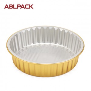 ABLPACK 875ML/  30OZ Round shape aluminum foil baking pans with PP lid