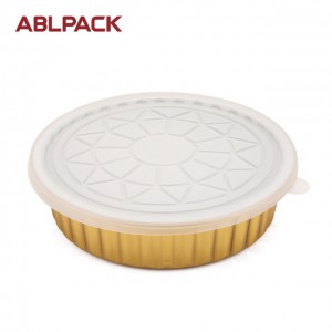 ABLPACK 875ML/  30OZ Round shape aluminum foil baking pans with PP lid