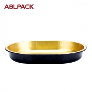 ABLPACK 950ML/32.1OZ Oval shape Ramadan use aluminum foil baking pan with PET lids