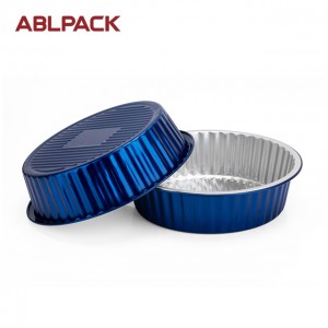 ABLPACK 2500ML/84.5OZ Round shape aluminum foil baking container with PET/PP lid