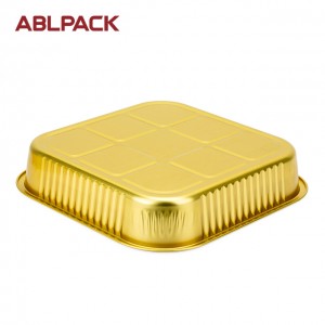 ABLPACK 2600 ML/ 87.9OZ  square shape aluminum foil baking tray with high pet lid