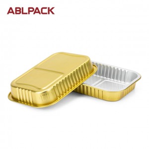 ABLPACK 520ML/17.6OZ Rectangular shape aluminum foil baking pans with PET lid