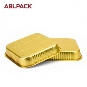 ABLPACK 2600 ML/ 87.9OZ  square shape aluminum foil baking tray with high pet lid