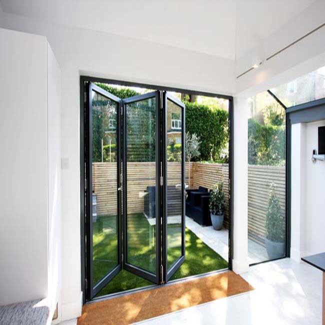 OEM/ODM Manufacturer Beautiful Exterior Aluminum Double Bi-Fold Glass Door