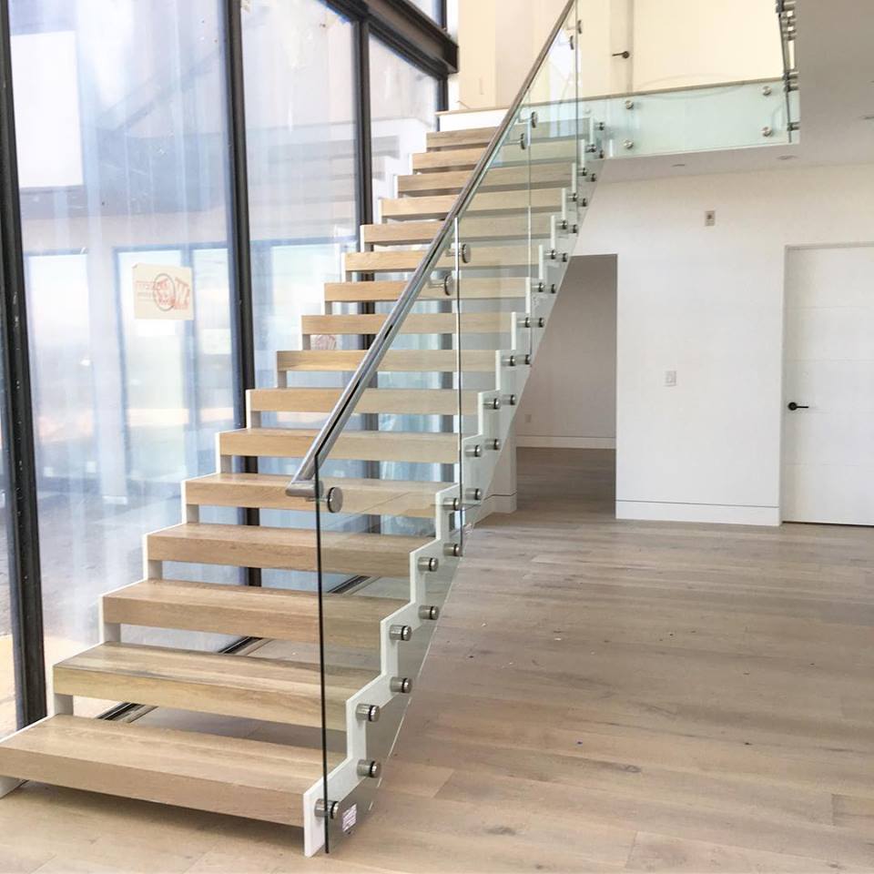 Reasonable price for China Glass Handrail Floating Straight Staircase