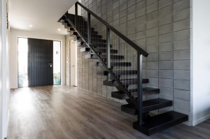 Invisible Cantilever Glass Steel Wooden Step Floating Staircase
