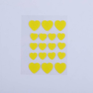 1 kom/18 tačaka žuti, ružičasti, ljubičasti hidrokoloidni flaster za akne u obliku srca.