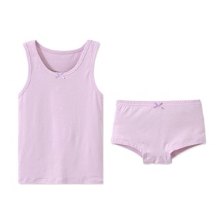 Girls Organic Vest Top Briefs Set 유아 속옷 면 Best Comfort 2 개 Set Top 및 팬티 Set 대 한 Girls Girls Undershirts 면 Tank