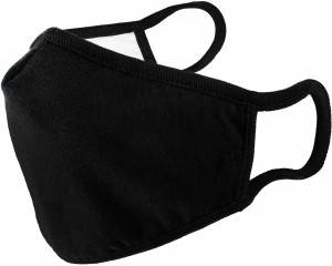 Bandana facial de algodão à prova de poeira e proteção UV de várias camadas capa reutilizável lavável preta para mulheres homens