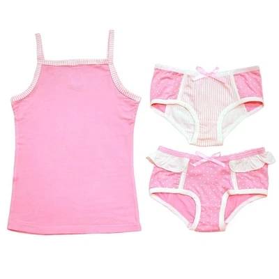 2019 wholesale price Baby Pp Underpants - Girls  Organic  Underwear Set  Organic Cotton Girls Print Vest and Brief Set Girls Vest Top Briefs Set Undershirts 3-Pack – Toptex