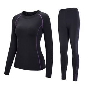 ʻO nā Wahine Thermal Baselayer Tops Fleece-Lined Compression Shirt + Base Layer Leggings Workout Tights Lingerie Intimates