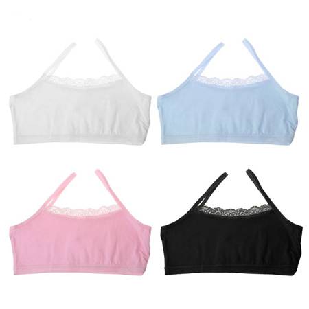 OEM Boy Sexy Boxers Exporters - Basic Organic Girls 4 Packs Cotton Crop Bra Tops Cute bra underwear for girls Elastic and soft microfiber bustier full-coverage bra – Toptex