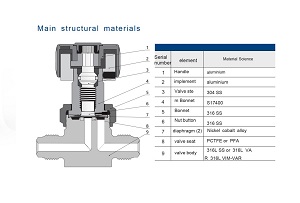 What components are in a Diaphragm valve?