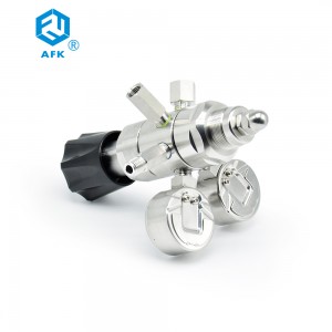 Dual Stage Special Gas High Pressure Regulator with Gauge 3000psi DIN Cylinder Connector