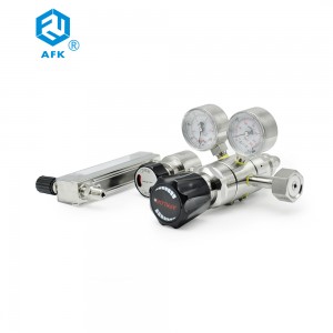 4000psi Double Stage Butane Gas SS316 Pressure Reducing Regulator Valve outlet with Diaphragm valve and flow meter