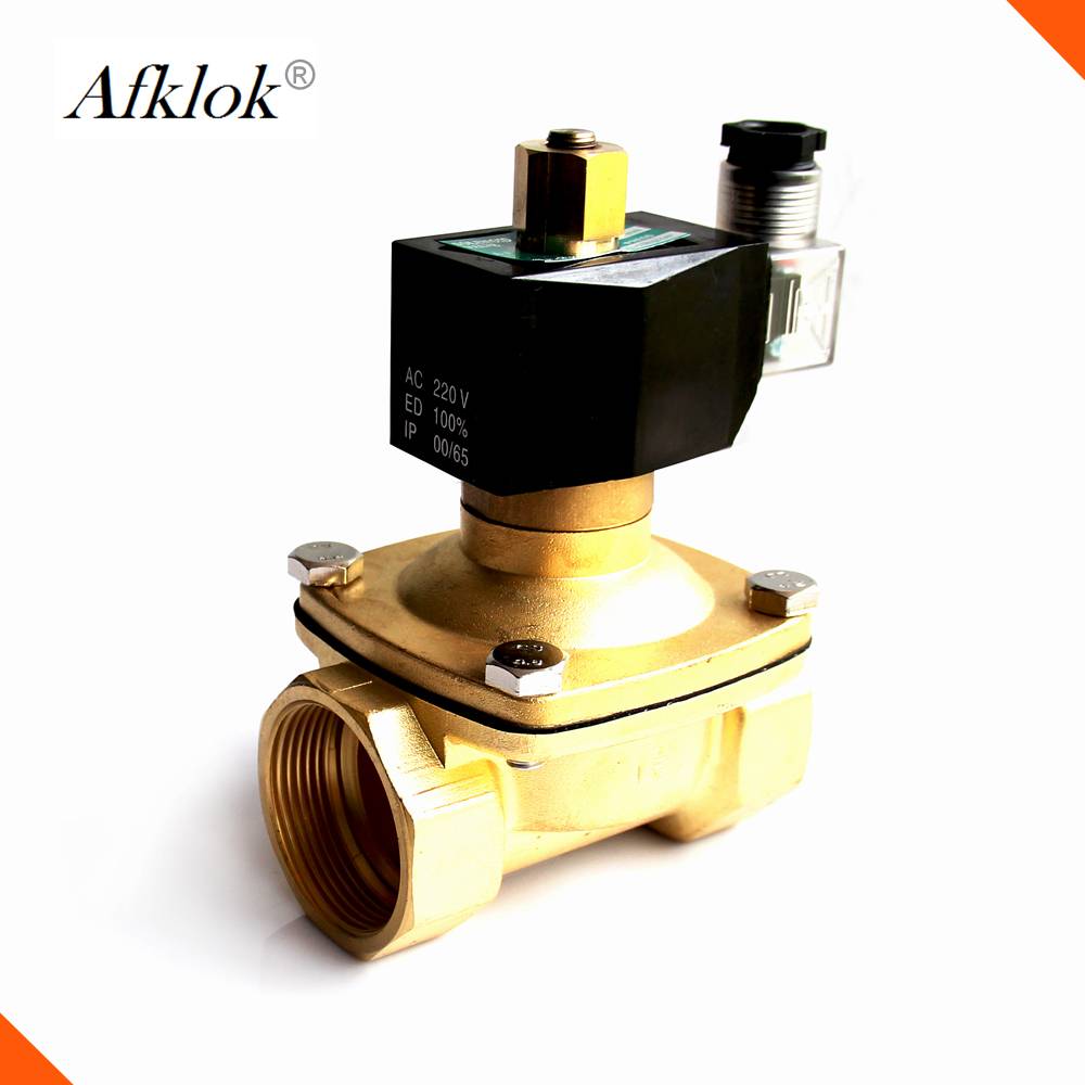 China 2/2 Electric Normally Open Brass Solenoid Valve 12vdc 220vac for