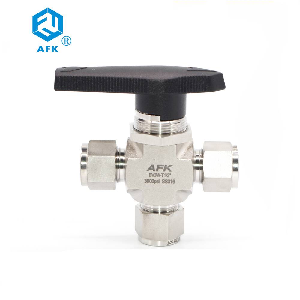 China Wholesale Stainless Steel Ball Valve Pricelist - 1/8 inch to 3/4 inch Mini SS Compression Three Way Ball Valve 3000psi – Wofly