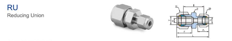 6mm SS 316 Compression Tube Fitting Reducing Union