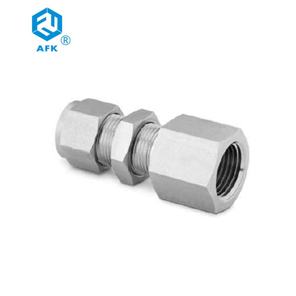 China Wholesale 1/4 Npt Female Tee Suppliers - 1/8 1/4 1/2 3/4 inch High Pressure Stainless Steel Gas Bulkhead Female Connector  – Wofly