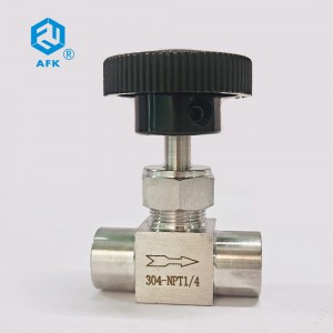 AFK female 2 way 1 / 4 inch 3000psi stainless steel needle valve