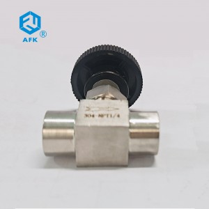 AFK female 2 way 1 / 4 inch 3000psi stainless steel needle valve
