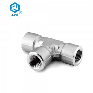 3 way High Pressure Female Gas Pipe Fitting Tee SS316