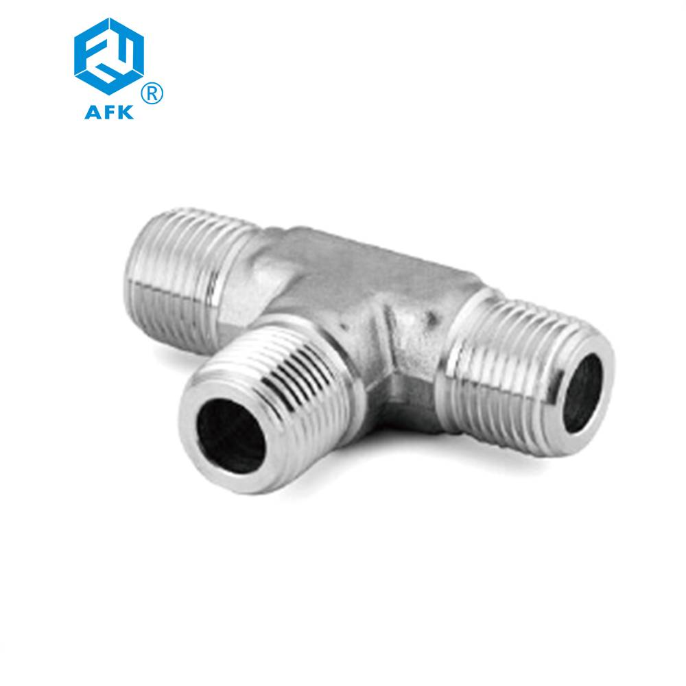 China Wholesale 8mm Compression Fitting Factory - High Pressure Stainless Steel Pipe Fitting SS Male Tee – Wofly