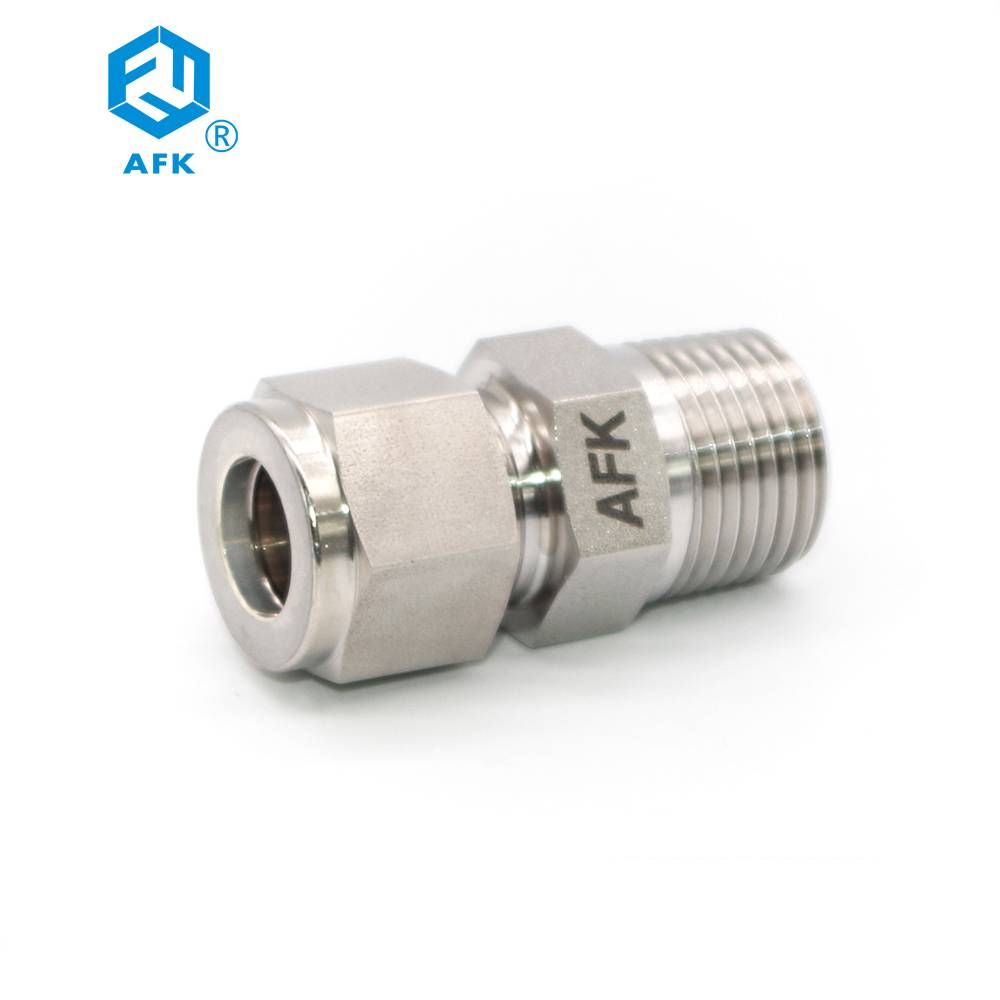 China Wholesale Tube Fittings Compression Ferrule Factory - Sraight 3000PSI 1/2NPT M X 1/2O.D.stainless steel compression fittings Male Connector – Wofly