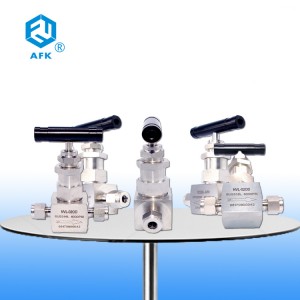 AFK High Pressure 6000PSI Stainless Steel 316 Small Square Body Slotted Handle Ferrule Needle Valve