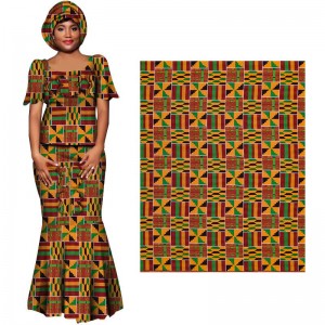 Ankara Fabric African Print Kente Fabric  Comfortable Cotton Sewing DIY Party Dress 24FS1380-A/B/C