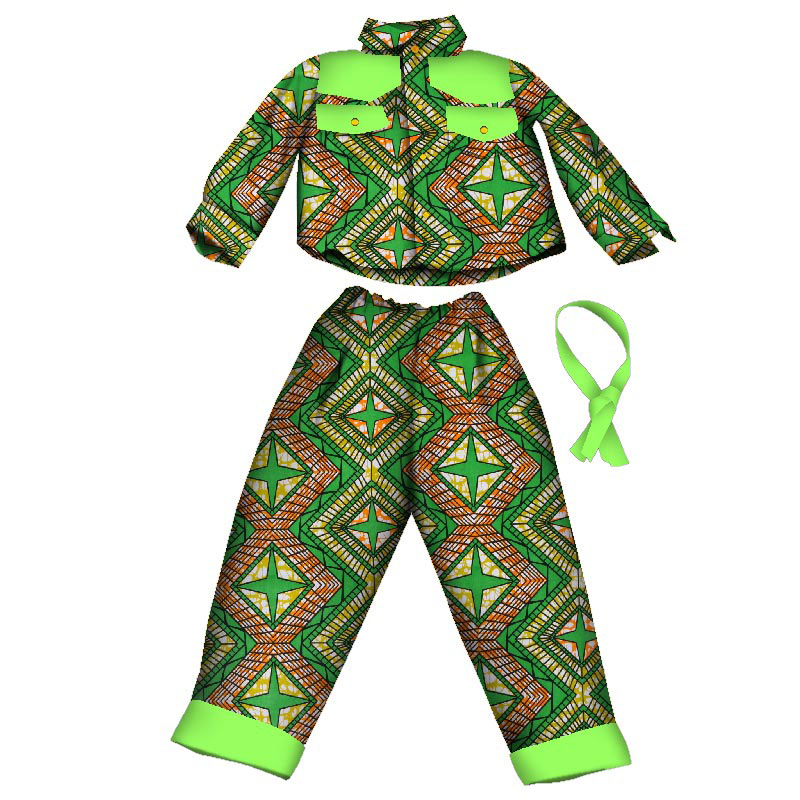 2 Pieces Sets Kids Clothes African Print Tops and Pants African Children Long Sleeve Shirt Pants Set Bazin Riche Clothes WYT195 Featured Image