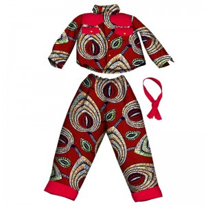 2 Pieces Sets Kids Clothes African Print Tops and Pants African Children Long Sleeve Shirt Pants Set Bazin Riche Clothes WYT195