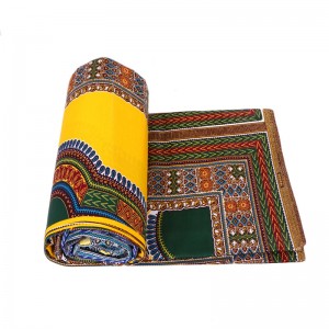 Angelina Fabric Dashiki Prints African Veritable Block  Wax Batik Designs with Yarn Yellow-Green 24FJ2020